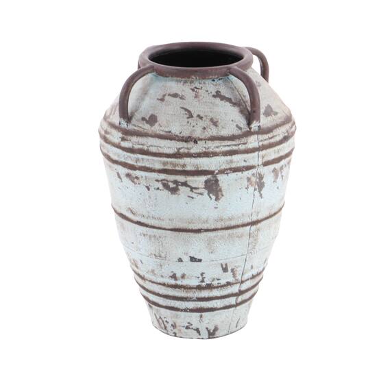 Set of 3 Blue Metal Rustic Vase, 26", 23", 19"